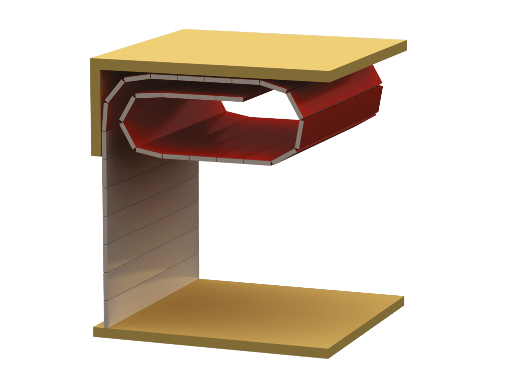 Oval winding of the door curtain